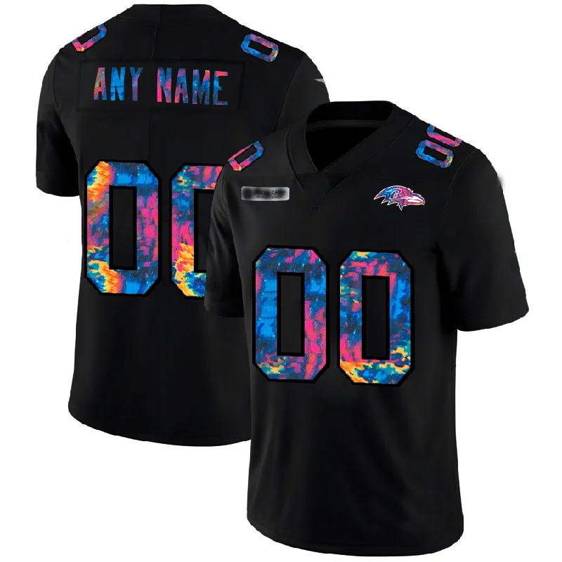 Rugby Jersey for Strong Performance During Training-Custom B.Ravens Multi-Color Black 2020 Crucial Catch Vapor Untouchable Limited Jersey Stitched American Football Jerseys