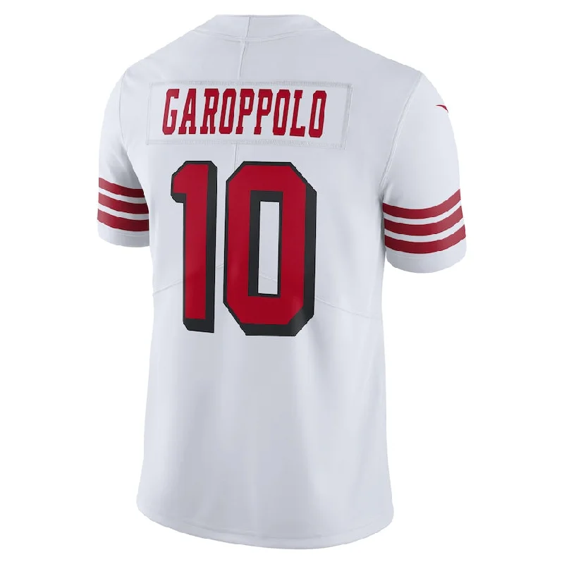 Rugby Jersey for Lightweight, High-Performance Play-SF.49ers #10 Jimmy Garoppolo White Color Rush Vapor Untouchable Limited Player Jersey Stitched American Football Jerseys