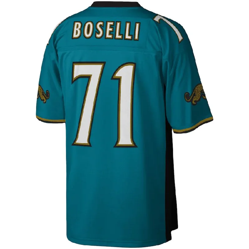 Rugby Jersey with Stretchable Fit for Better Movement-J.Jaguars #71 Tony Boselli Mitchell & Ness Legacy Replica Jersey - Teal Stitched American Football Jerseys