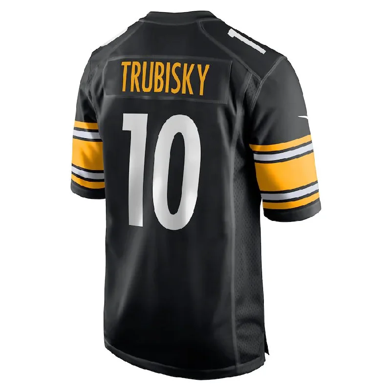 Rugby Jersey for Fast Action on the Field-P.Steelers #10 Mitchell Trubisky Black Player Game Jersey Stitched American Football Jerseys