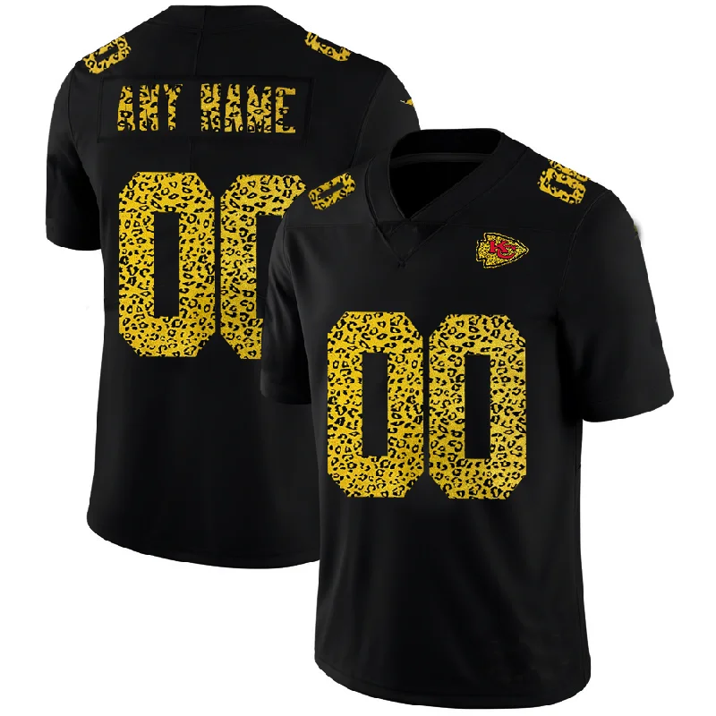 Rugby Jersey for Maximum Comfort and Flexibility-Custom KC.Chiefs Leopard Print Fashion Vapor Limited Jersey Black Stitched American Football Jerseys