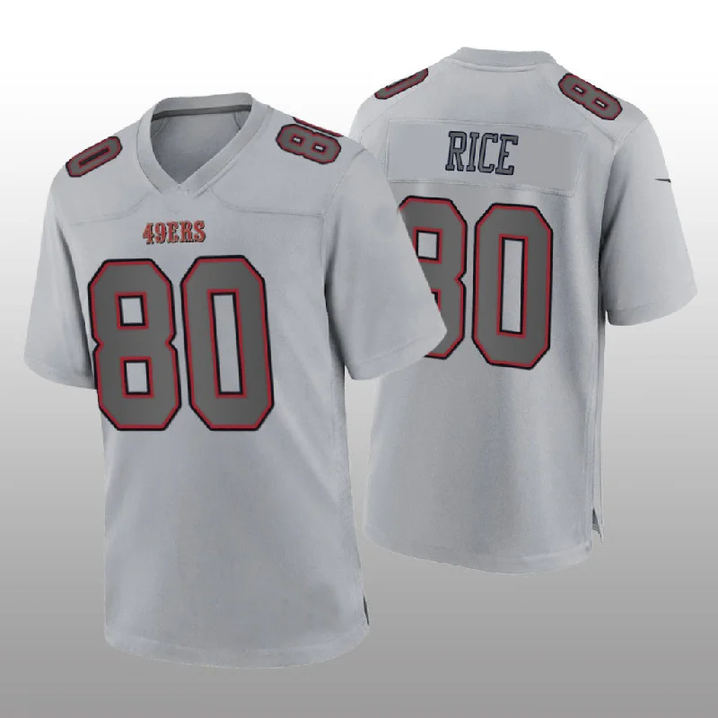 Rugby Jersey for Contact Sports-SF.49ers #80 Jerry Rice Gray Atmosphere Game Retired Player Jersey Stitched American Football Jersey