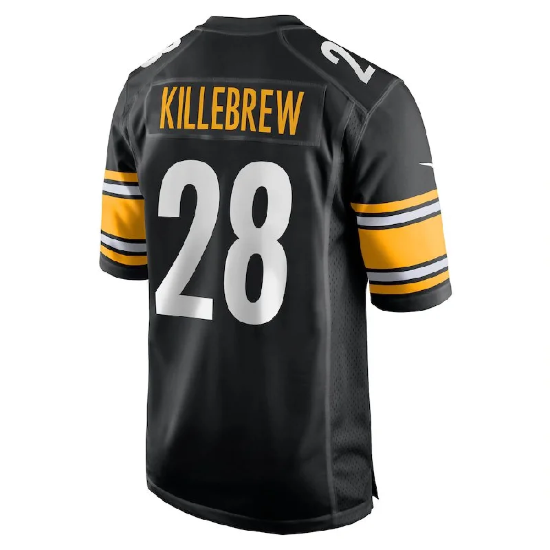 Rugby Jersey for All Players and Positions-P.Steelers #28 Miles Killebrew Black Game Jersey Stitched American Football Jerseys