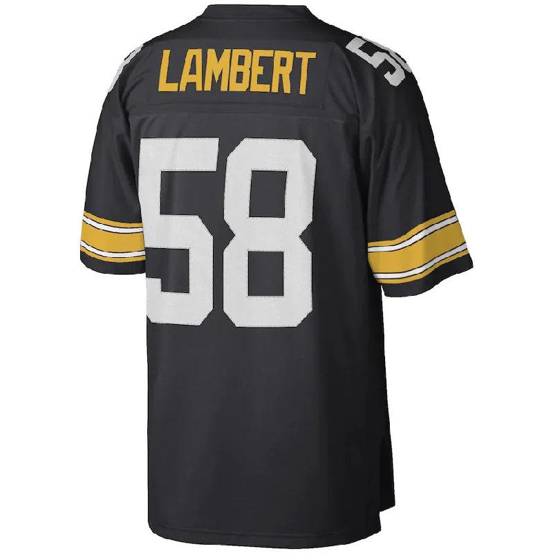 Rugby Jersey with Maximum Comfort for Long Games-P.Steelers #58 Jack Lambert Mitchell & Ness Black Legacy Replica Jersey Stitched American Football Jerseys