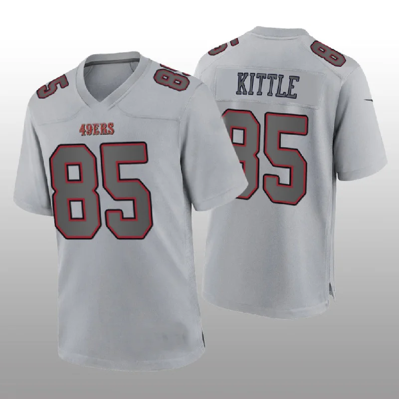 Rugby Jersey with Soft Touch and Comfort Fit-SF.49ers #85 George Kittle Gray Atmosphere Game Jersey Stitched American Football Jersey