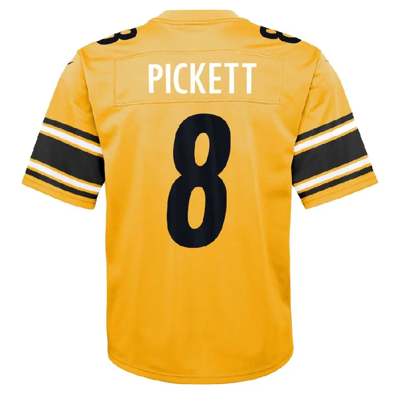 Rugby Jersey for Superior Durability and Breathability-P.Steelers #8 Kenny Pickett Gold Inverted Game Jersey Stitched American Football Jerseys