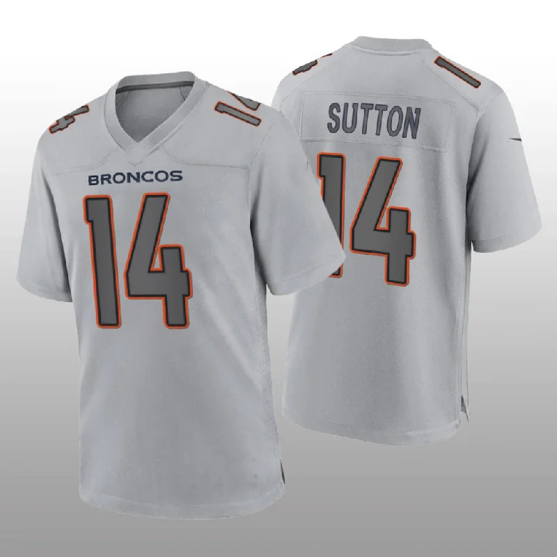 Rugby Jersey for Maximum Durability and Comfort-D.Broncos #14 Courtland Sutton Gray Atmosphere Game Jersey Stitched American Football Jerseys