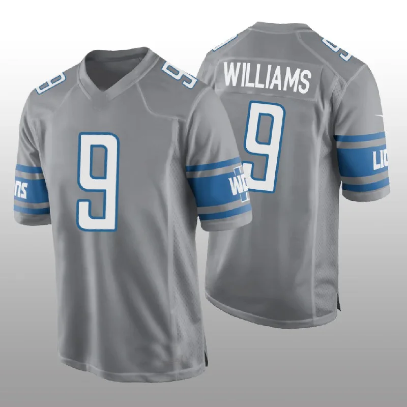 Rugby Jersey for Enhanced Support and Comfort-D.Lions #9 Jameson Williams Silver 2022 Draft Alternate Game Jersey Stitched American Football Jerseys