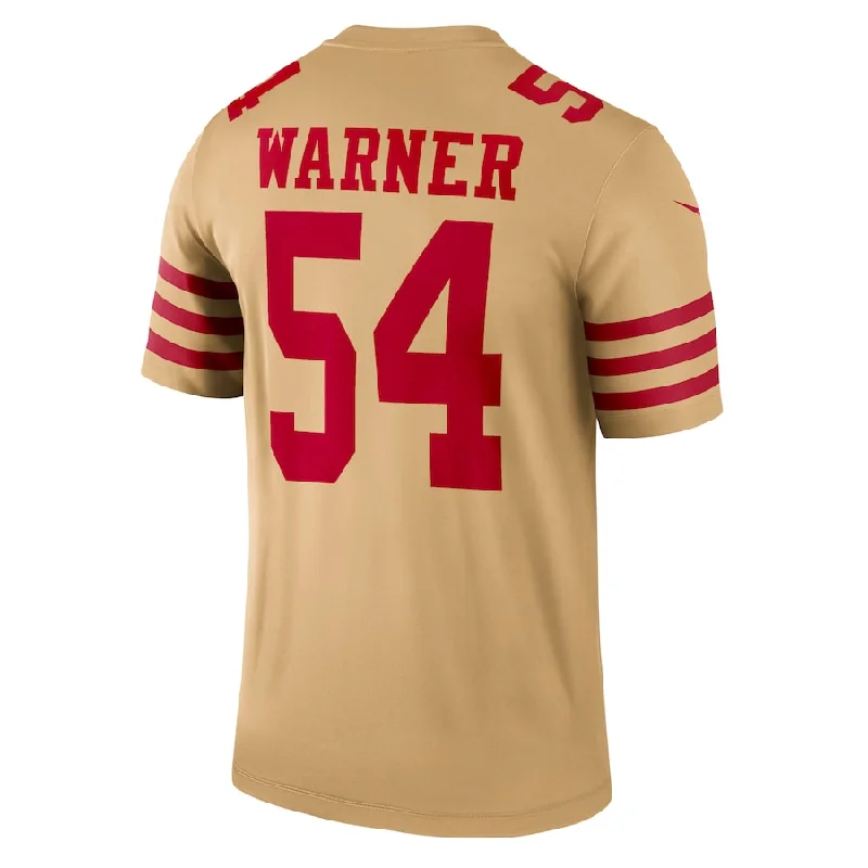 Rugby Jersey with Maximum Comfort for Long Games-SF.49ers #54 Fred Warner Gold Inverted Legend Jersey Stitched American Football Jersey