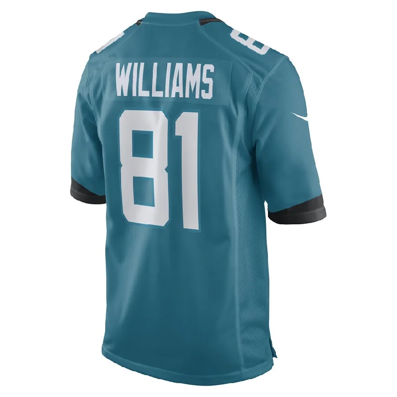 High-Quality Rugby Jersey for Performance-J.Jaguars #81 Seth Williams Teal Game Player Jersey Stitched American Football Jerseys