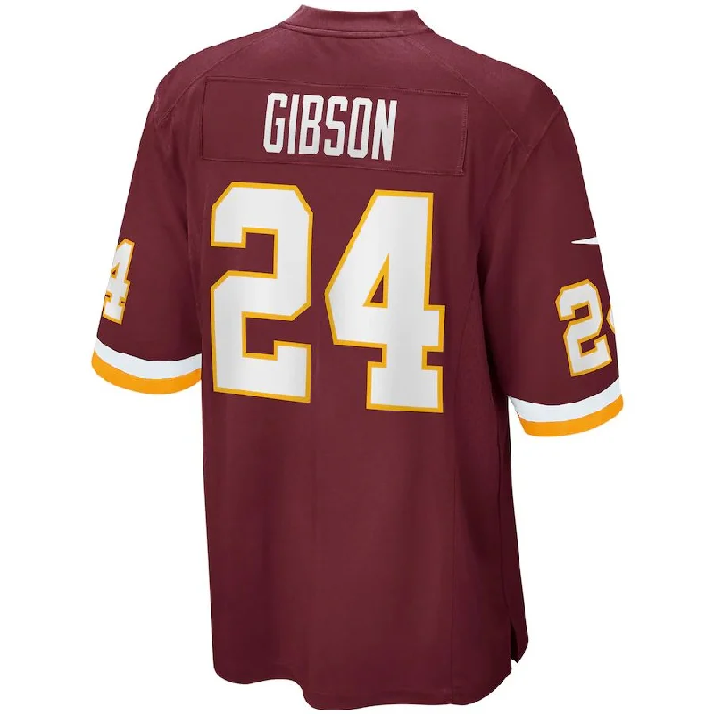 Rugby Jersey with Stretch Panels for Extra Movement-W.Football Team #24 Antonio Gibson Burgundy Game Jersey Stitched American Football Jerseys