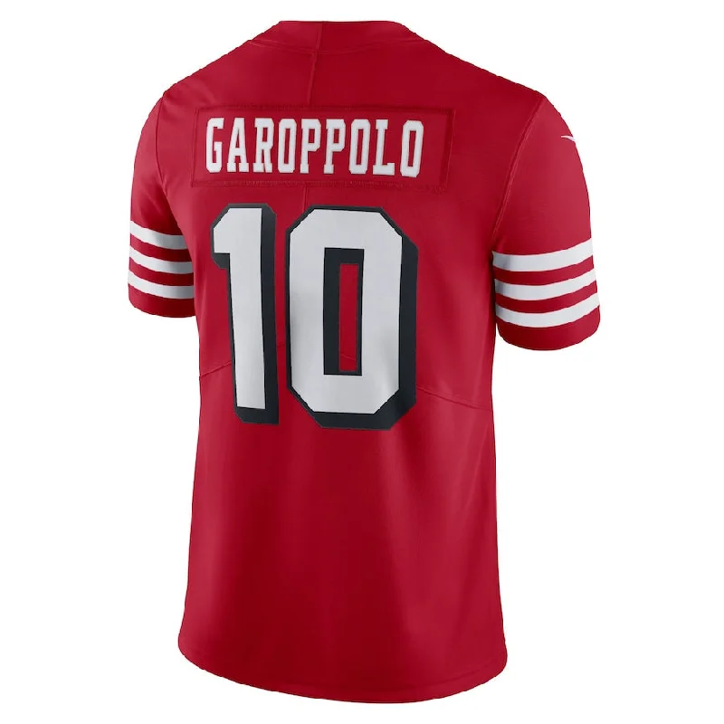 Rugby Jersey for Tight and Comfortable Fit-SF.49ers #10 Jimmy Garoppolo Red Alternate Vapor Limited Jersey Stitched American Football Jersey