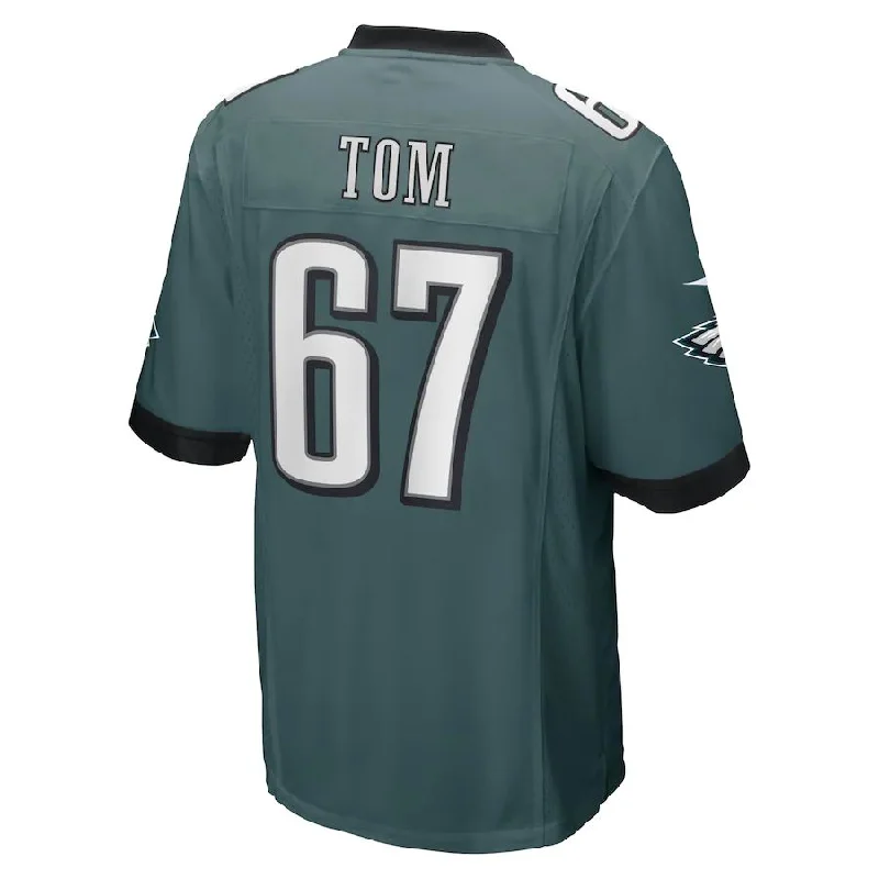 Rugby Jersey for Comfortable Play in All Seasons-P.Eagles #67 Cameron Tom Midnight Green Game Player Jersey Stitched American Football Jerseys