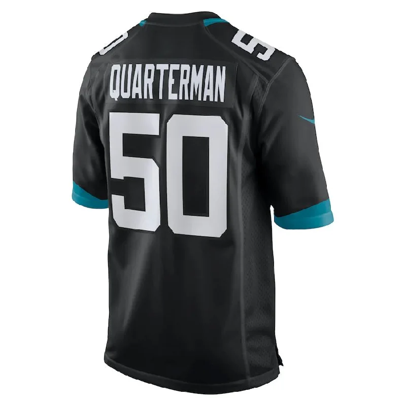 Rugby Jersey for Performance and Flexibility-J.Jaguars #50 Shaquille Quarterman Black Game Jersey Stitched American Football Jerseys