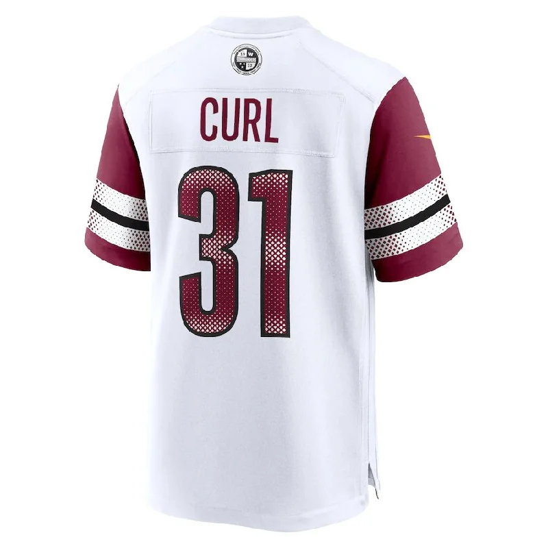 Rugby Jersey with Soft and Stretchable Fabric-W.Commanders #31 Kamren Curl White Game Jersey Stitched American Football Jerseys