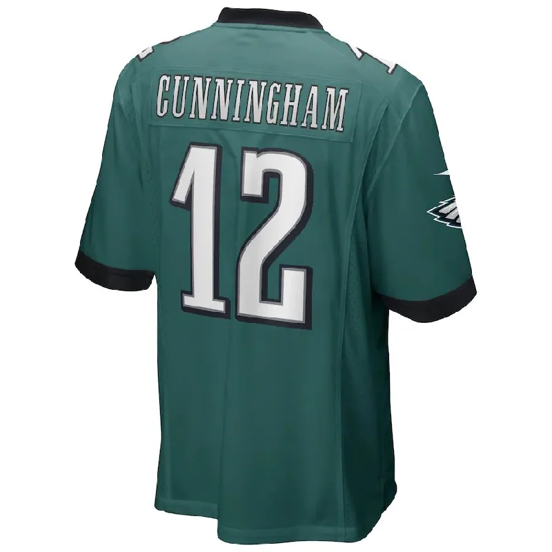 Rugby Jersey with Soft and Comfortable Inner Layer-P.Eagles #12 Randall Cunningham Midnight Green Game Retired Player Jersey Stitched American Football Jerseys