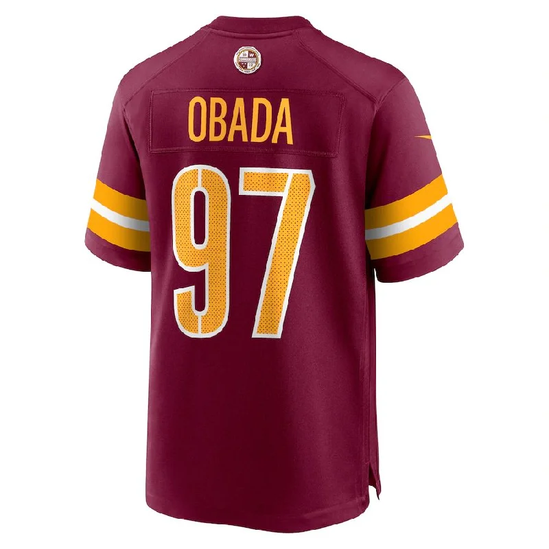 Rugby Jersey for Enhanced Comfort and Agility-W.Commanders #97 Efe Obada Burgundy Game Jersey Stitched American Football Jerseys