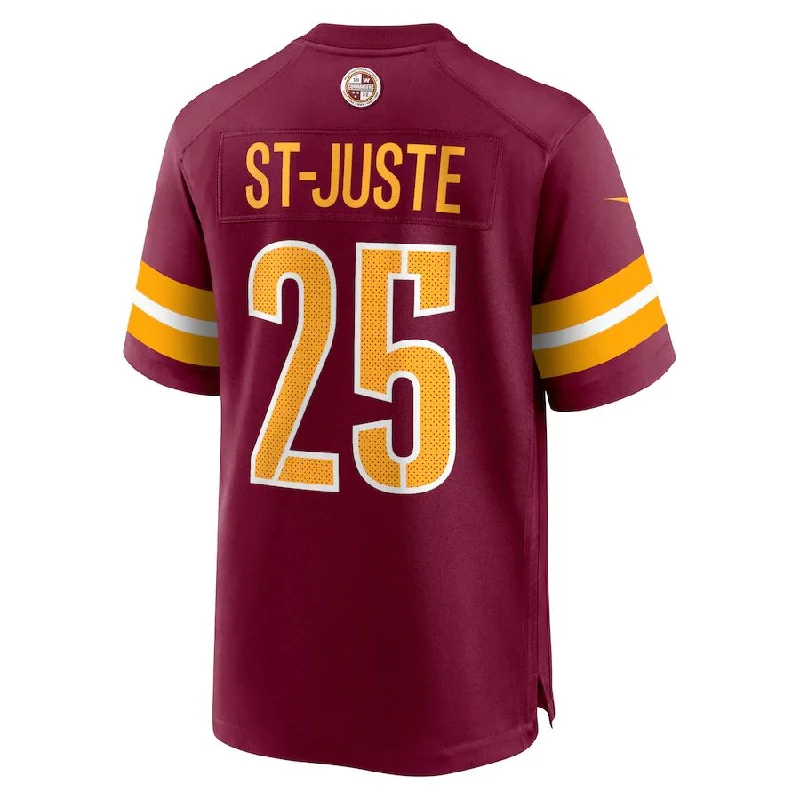 Rugby Jersey for Tight Fit and Freedom of Movement-W.Commanders #25 Benjamin St-Juste Burgundy Player Game Jersey Stitched American Football Jerseys