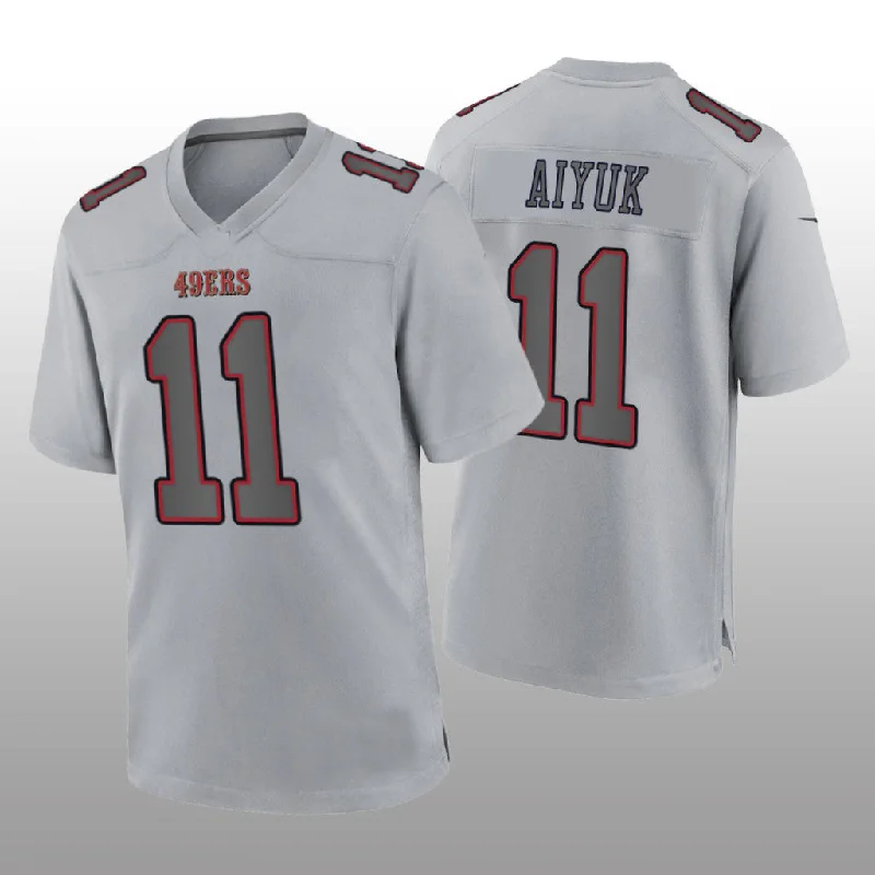 Rugby Jersey for Fast Action on the Field-SF.49ers #11 Brandon Aiyuk Gray Atmosphere Game Jersey Stitched American Football Jersey