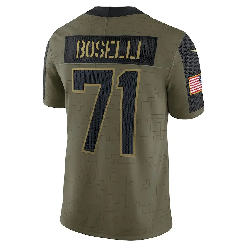 Rugby Jersey for Maximum Comfort During Practice-J.Jaguars #71 Tony Boselli Olive 2021 Salute To Service Retired Player Limited Jersey Stitched American Football Jerseys