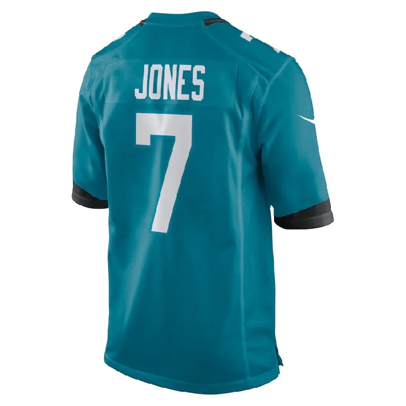 Rugby Jersey with Stretch Fabric for Performance and Flex-J.Jaguars #7 Zay Jones Teal Game Jersey Stitched American Football Jerseys