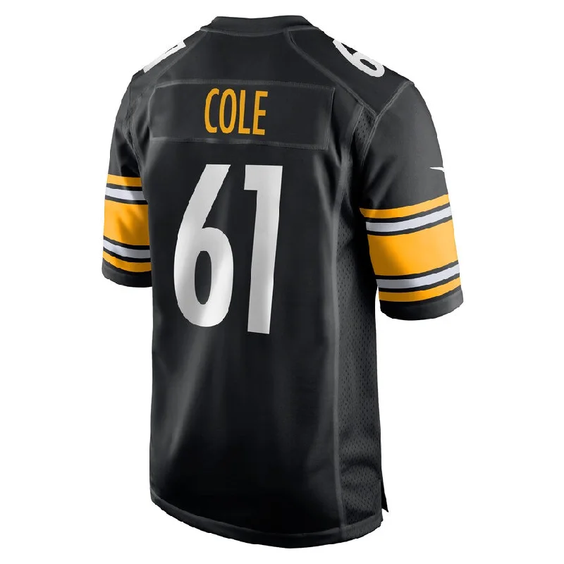 Rugby Jersey for Big and Tall Sizes-P.Steelers #61 Mason Cole Black Game Player Jersey Stitched American Football Jerseys