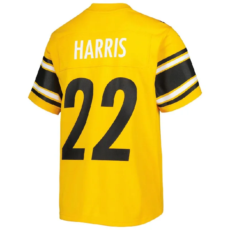 Rugby Jersey for Active Performance and Comfort-P.Steelers #22 Najee Harris Gold Inverted Game Jersey Stitched American Football Jerseys