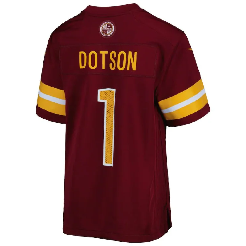 Rugby Jersey for Tight Fit and Freedom of Movement-W.Commanders #1 Jahan Dotson Burgundy Game Jersey Stitched American Football Jerseys