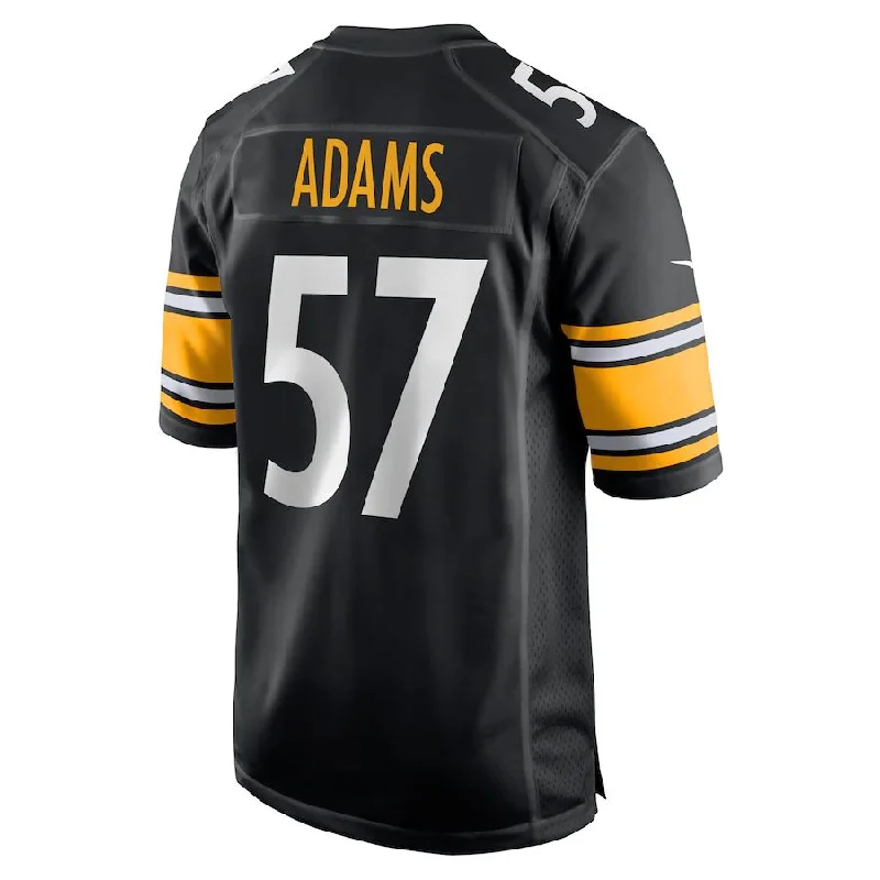 Rugby Jersey for Game Day Performance-P.Steelers #57 Montravius Adams Black Game Player Jersey Stitched American Football Jerseys