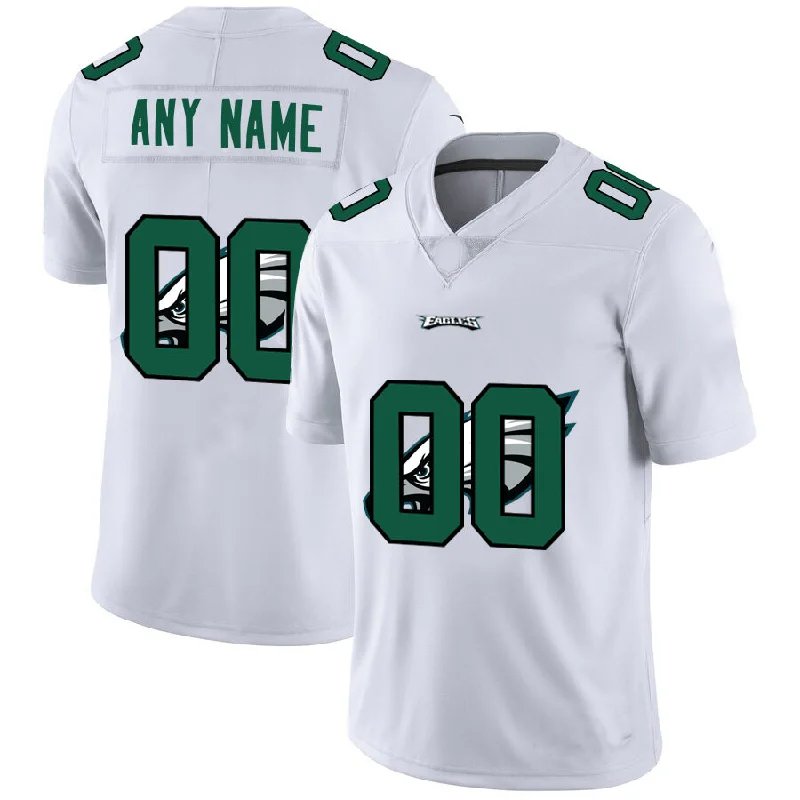 Rugby Jersey for Support and Durability-Custom P.Eagles White Team Big Logo Vapor Untouchable Limited Jersey Stitched American Football Jerseys