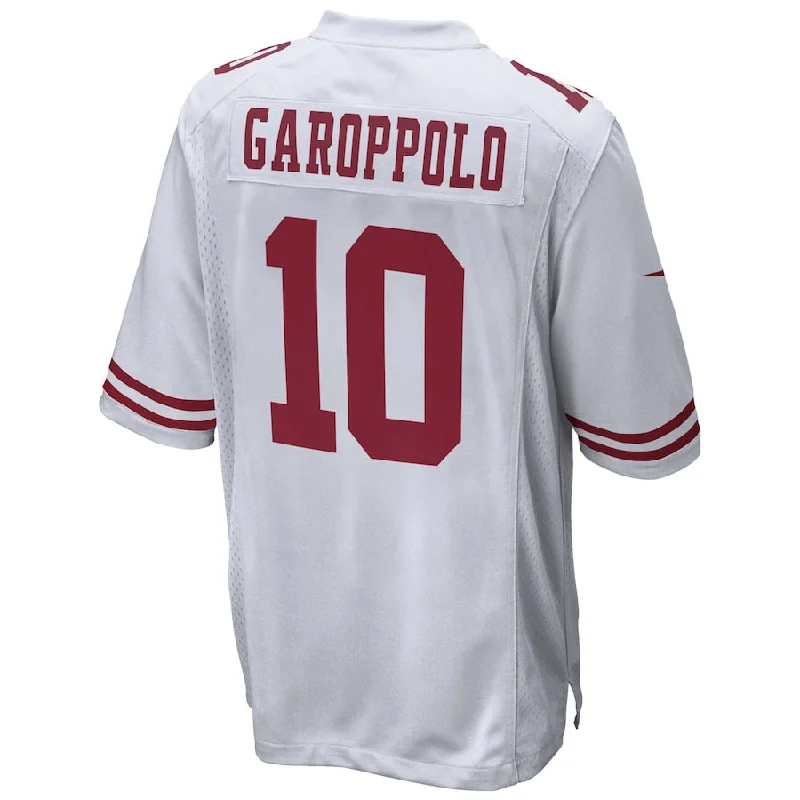 Rugby Jersey for Comfortable Fit for All Positions-SF.49ers #10 Jimmy Garoppolo White Game Jersey Stitched American Football Jerseys