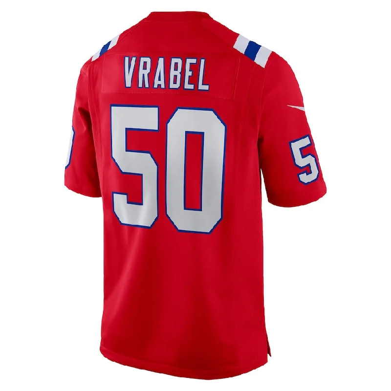 Rugby Jersey for Maximum Speed and Agility in Contact-NE.Patriots #50 Mike Vrabel Red Retired Player Alternate Game Jersey Stitched American Football Jerseys