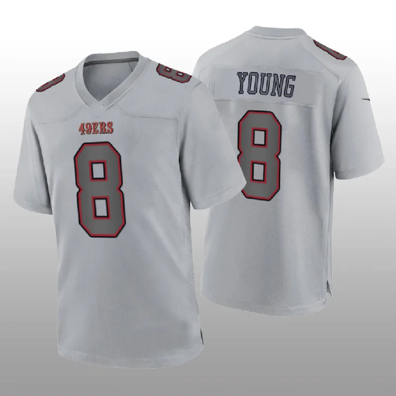 Rugby Jersey for Speed and Performance on the Field-SF.49ers #8 Steve Young Gray Atmosphere Game Retired Player Jersey Stitched American Football Jersey