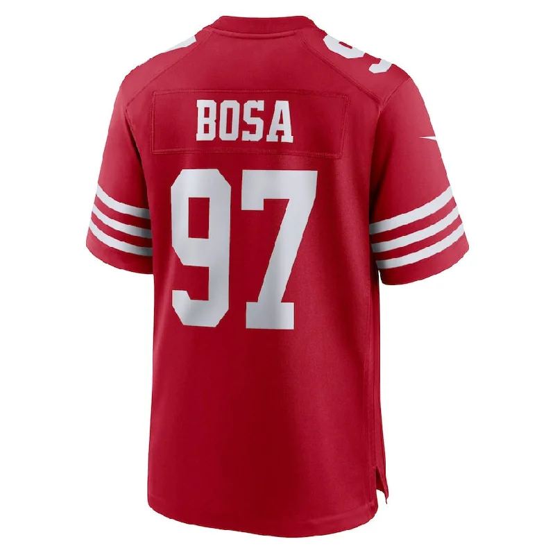 Rugby Jersey for All-Day Comfort and Performance-SF.49ers #97 Nick Bosa Scarlet Player Game Jersey Stitched American Football Jerseys