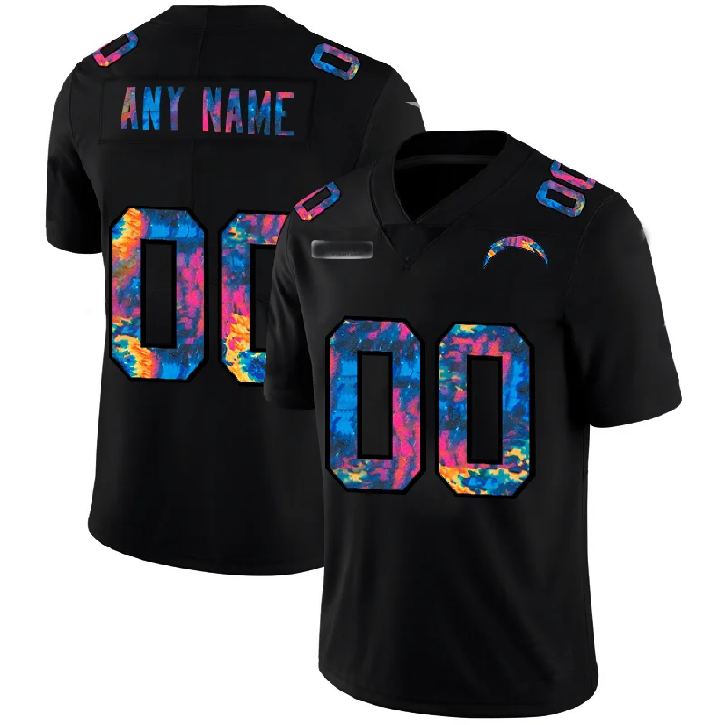 Best Rugby Jersey for Soft Touch and Comfort-Custom LA.Chargers Multi-Color Black 2020 Crucial Catch Vapor Untouchable Limited Jersey Stitched American Football Jerseys