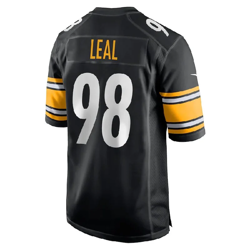 Rugby Jersey for High-Swing Performance-P.Steelers #98 DeMarvin Leal Black Game Player Jersey Stitched American Football Jerseys