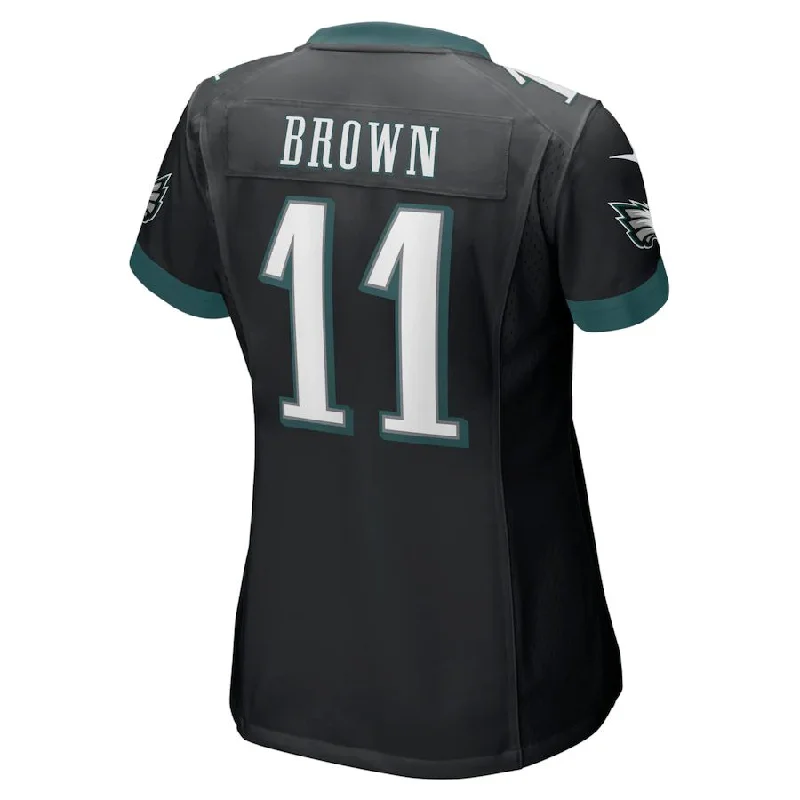 Best Rugby Jersey for Soft Touch and Comfort-P.Eagles #11 A.J. Brown Black Player Game Jersey Stitched American Football Jerseys