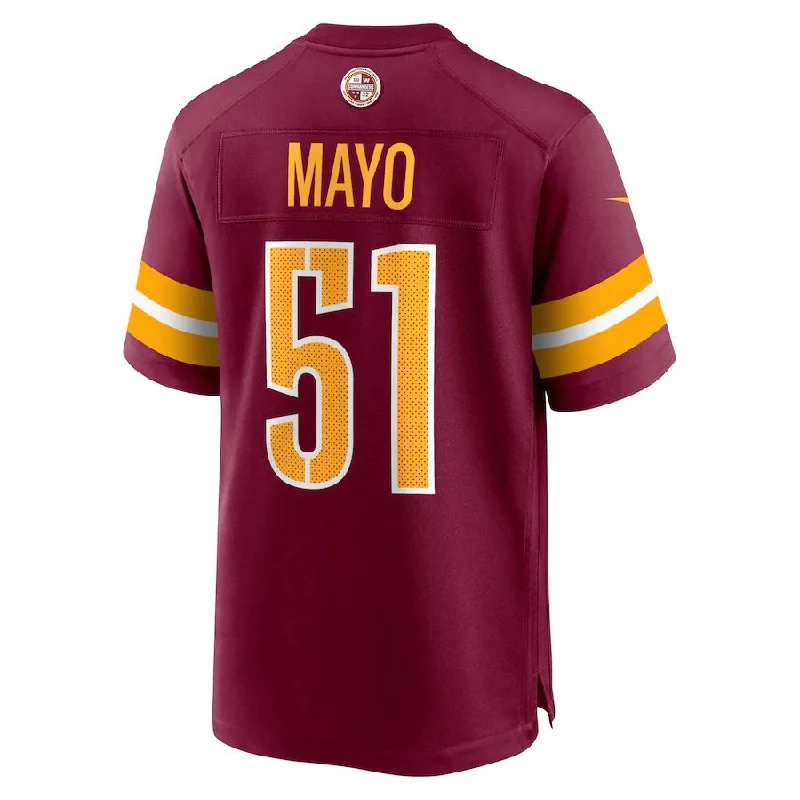 Rugby Jersey for Big and Tall Sizes-W.Commanders #51 David Mayo Burgundy Game Player Jersey Stitched American Football Jerseys