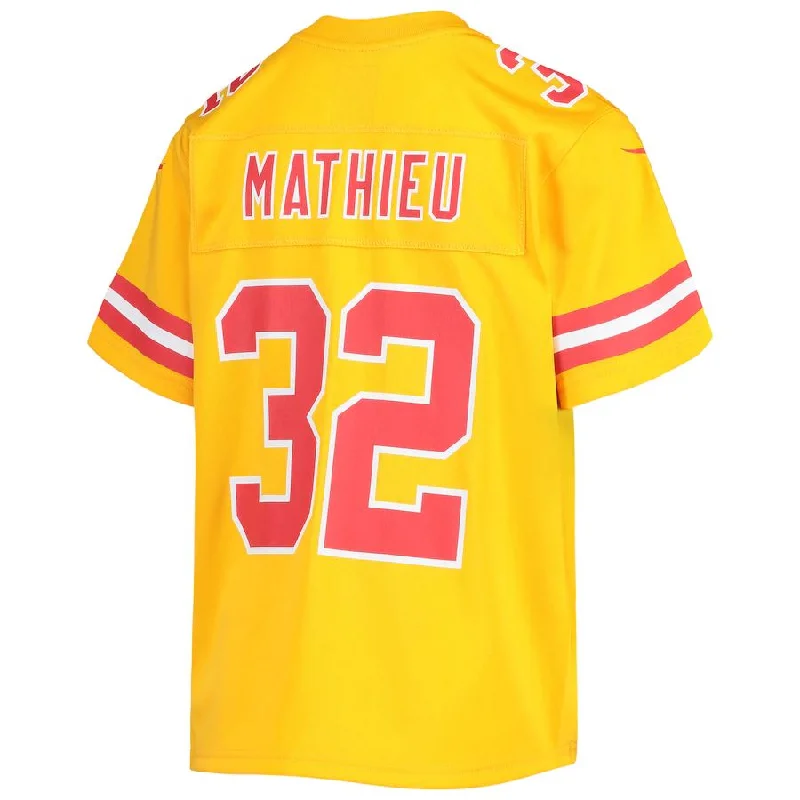 Rugby Jersey for Strong Performance During Training-KC.Chiefs #32 Tyrann Mathieu Gold Inverted Team Game Jersey Stitched American Football Jerseys