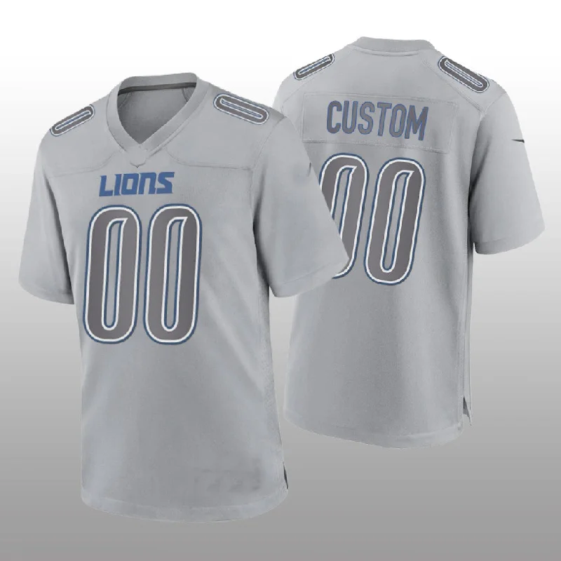 Rugby Jersey for Maximum Agility and Speed-Custom D.Lions Gray Game Atmosphere Jersey Stitched American Football Jerseys