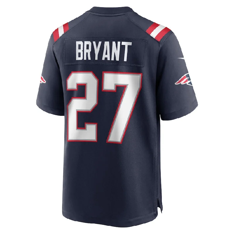 Rugby Jersey for Optimal Movement During Games-NE.Patriots #27 Myles Bryant Navy Game Player Jersey Stitched American Football Jerseys