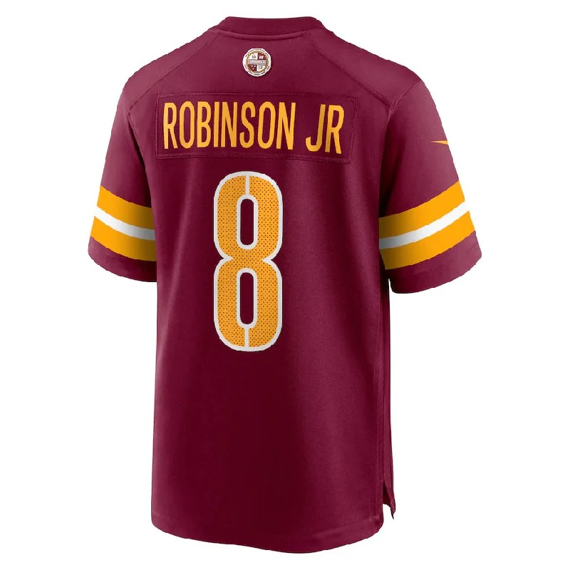 Rugby Jersey with Breathable Fabric for Cooling Effect-W.Commanders #8 Brian Robinson Jr. Burgundy Player Game Jersey Stitched American Football Jerseys