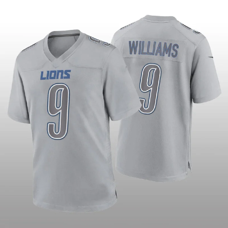 Rugby Jersey for Softness and Comfort-D.Lions #9 Jameson Williams Gray Game Atmosphere Jersey Stitched American Football Jerseys