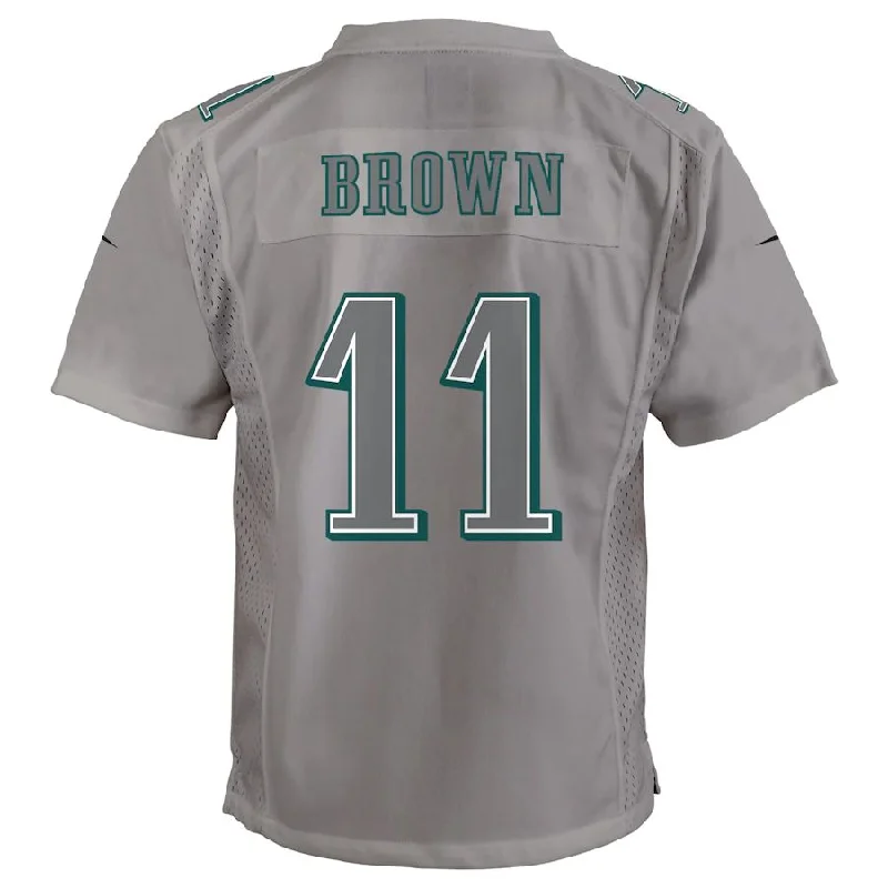 Rugby Jersey with Anti-Odor Technology-P.Eagles #11 A.J. Brown Gray Atmosphere Game Jersey Stitched American Football Jerseys