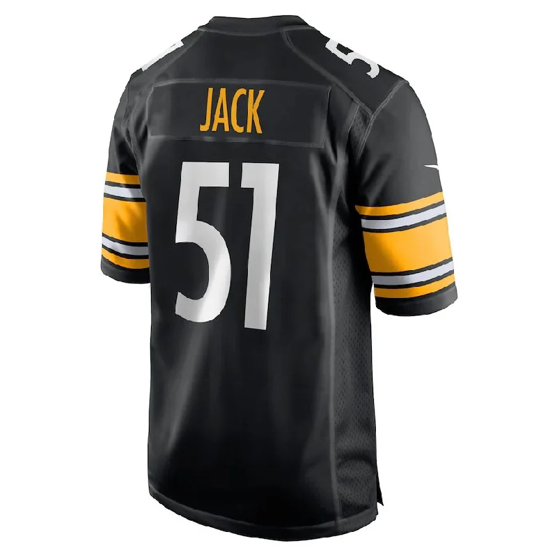 Rugby Jersey for Comfortable Fit During Contact-P.Steelers #51 Myles Jack Black Game Player Jersey Stitched American Football Jerseys