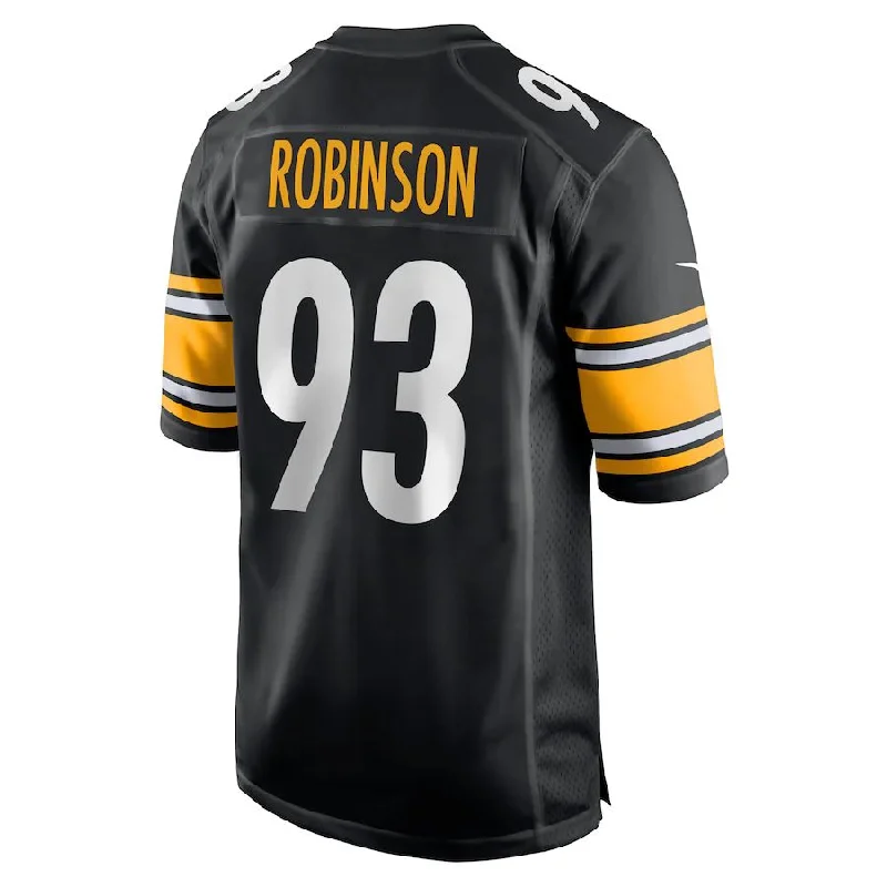 Rugby Jersey for Contact Sports-P.Steelers #93 Mark Robinson Black Game Player Jersey Stitched American Football Jerseys