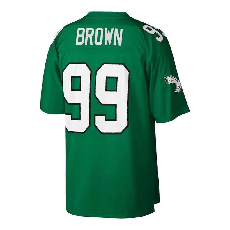 Rugby Jersey for Extreme Weather Play-P.Eagles #99 Jerome Brown Mitchell & Ness Kelly Green Big & Tall 1990 Retired Player Replica Jersey Stitched American Football Jerseys