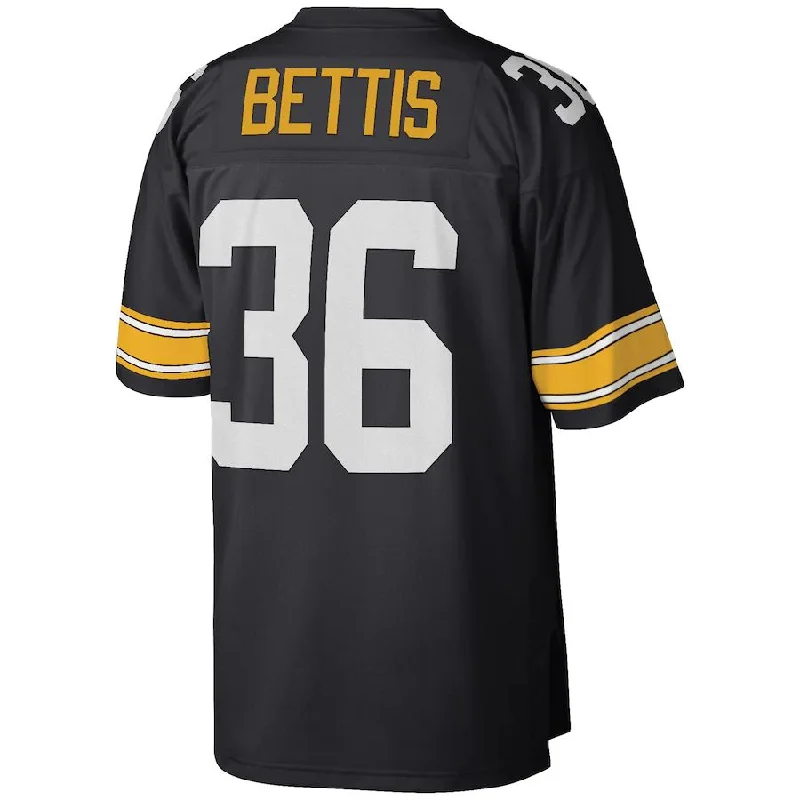 Rugby Jersey for Maximum Comfort in Every Game-P.Steelers #36 Jerome Bettis Mitchell & Ness Black Big & Tall 1996 Retired Player Replica Jersey Stitched American Football Jerseys