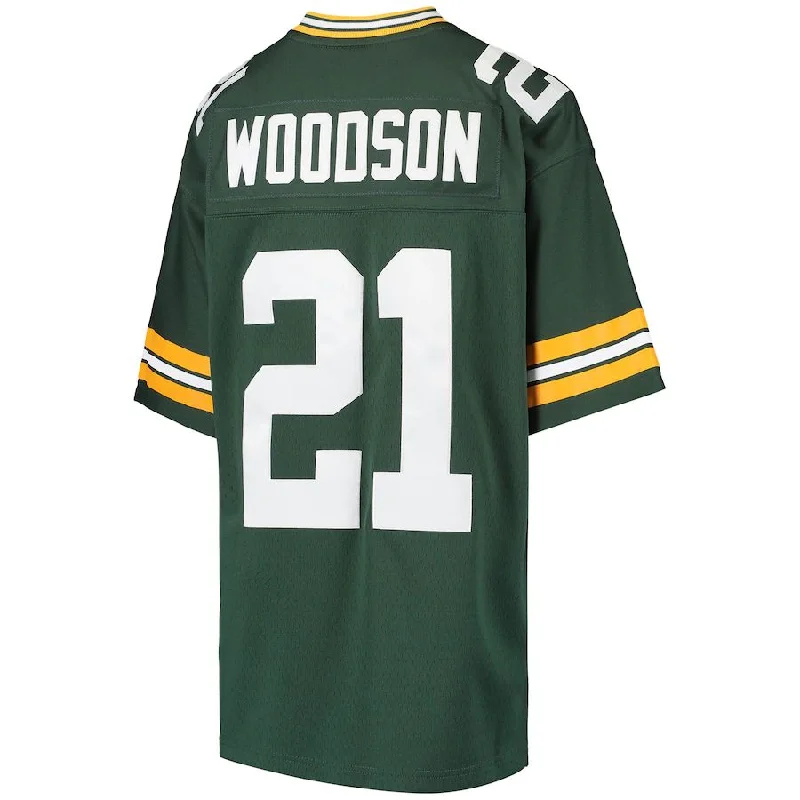 Rugby Jersey for Maximum Breathability in Hot Weather-GB.Packers #21 Charles Woodson Mitchell & Ness Green Retired Player Legacy Jersey Stitched American Football Jerseys