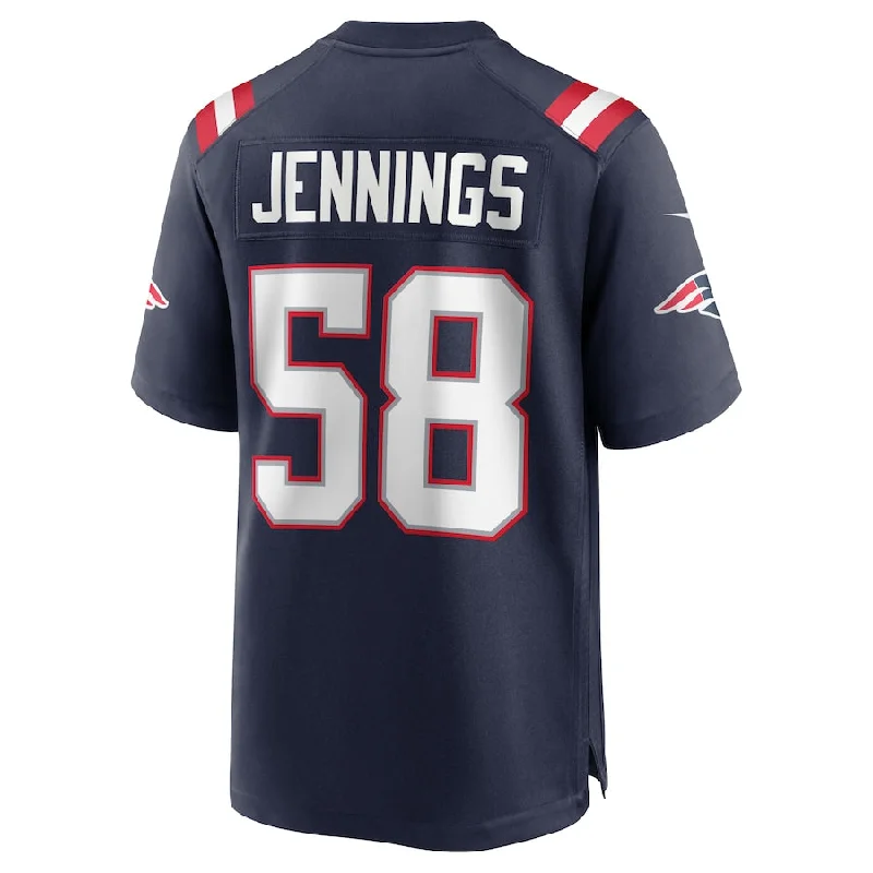 Rugby Jersey with Stretch for Movement Flexibility-NE.Patriots #58 Anfernee Jennings Navy Team Game Jersey Stitched American Football Jerseys